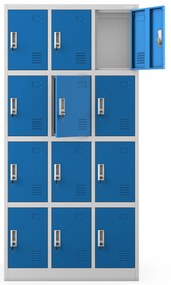 Szafka skrytkowa socjalna BHP MARCIN, 900 x 1850 x 400 mm, szaro-niebieska