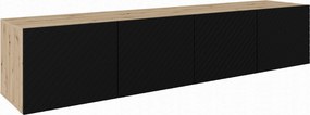 Szafka RTV wisząca CAVA 200 cm do Salonu pod Telewizor - Dąb artisan