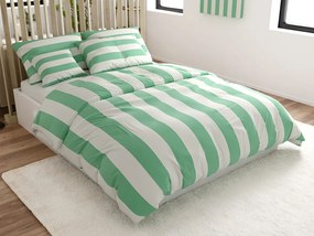 PrzytulneMieszkanie.pl PrzytulneMieszkanie.pl Pościel bawełniana STRIPES biało-zielona Rozmiar pościeli: 70 x 90 cm | 140 x 200 cm