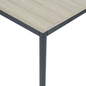 Stół jadalniany, 180x80 cm, ciemnoszara podstawa, dąb naturalny