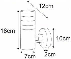 Chromowana lampa ścienna LED elewacyjna S298 T9-T21