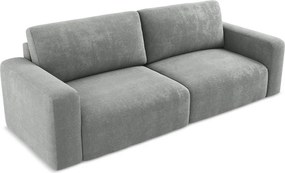 Szara rozkładana/ze schowkiem sofa z tkaniny szenilowej 252 cm Kona – Makamii