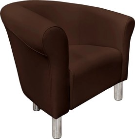 Fotel Milo tkanina Eko-skóra elegancki fotel do salonu i gabinetu : Kolor nogi - Chrom, Kolor tkaniny - EKO-SKÓRA - 2D, Wysokość nogi - 15 cm