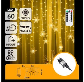Aigostar - LED zewnętrzny łańcuch świąteczny 120xLED/6W/230V/8 funkcji 3x0,7m IP44 ciepła biała+pilot