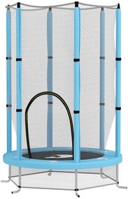 AIYAPLAY Trampolina Dziecięca z Siatką Bezpieczeństwa, do Wewnątrz i Na Zewnątrz, 3-6 Lat, Jasnoniebieska