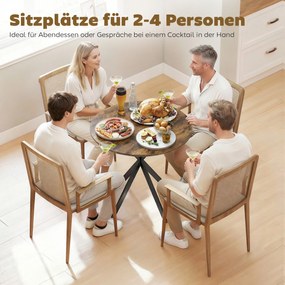 HOMCOM Okrągły stół kuchenny, 80 cm, kompaktowy blat, płyta wiórowa, metal, Rustykalny-brązowy | Aosom PL