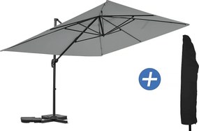 Parasol ogrodowy aluminiowy Sky 4 Cantilever - 3 x 4 m - szary - z pokrowcem