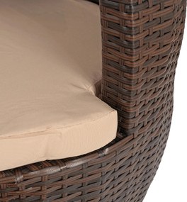 Zestaw mebli balkonowych technorattan Calimera składany - 2 fotele i stolik, brązowy