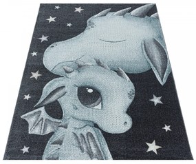 Dywan dziecięcy Smoczki niebiesko-szary 80 cm x 150 cm
