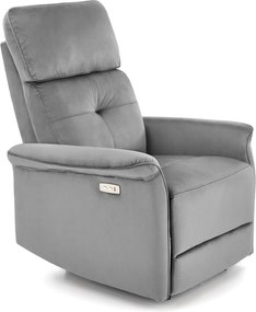 Aksamitny fotel Semir z funkcją elektrycznego rozkładania