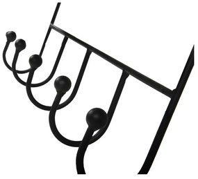 Czarny metalowy wieszak ścienny z półką 42 cm Almeria – Garden Pleasure