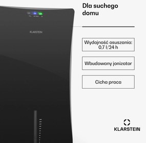 Klarstein Drybest 0,7L/24h 2L Mały Osuszacz powietrza Czarny