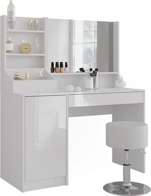 Stół toaletowy biały/biały wysoki połysk 119.8x50.1x76 sherry