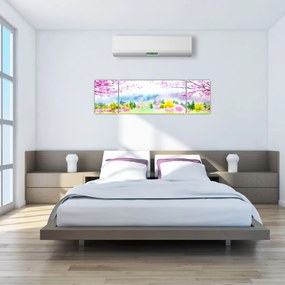 Obraz - Malowana sarna, akwarela (170x50 cm)
