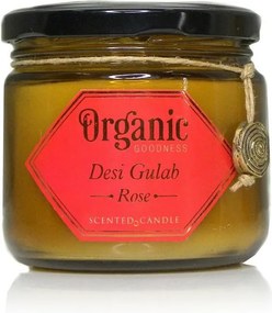 Świeca organiczna Desi Gulab - Rose 200 g w bursztynowym szkle