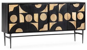 Czarna komoda z litego drewna mango 175x90x40 cm Navya – MOME