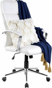 Obrotowy Fotel Biały Biurowy Z Ekoskóry E4-R20