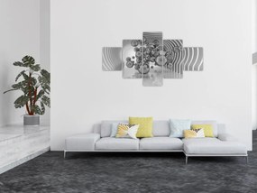 Obraz - Czarno-białe bąbelki (125x70 cm)