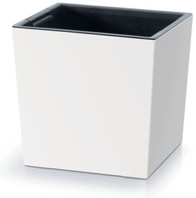 Donica ogrodowa z wkładem Urbi Square Low 29,5 x 29,5 x 29 cm biały PROSPERPLAST
