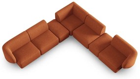 Narożnik z tkaniny szenilowej w kolorze terakoty Paolo – Milo Casa