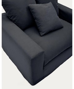 Antracytowy lniany fotel Nora – Kave Home