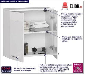 Biała wisząca szafka łazienkowa w połysku - Zofix 4X