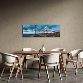 Obraz latarni morskiej (z zegarem) (90x30 cm)
