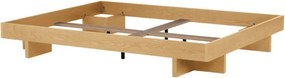 Łóżko dwuosobowe z płyty MDF w dekorze dębu bez zagłówka ze stelażem 180x200 cm w naturalnym kolorze Kito – noo.ma