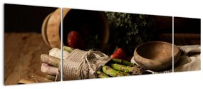 Obraz szparagów na stole (170x50 cm)