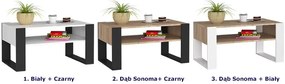 Minimalistyczna Ława Z Półką Dąb Sonoma+Biały T3-F56