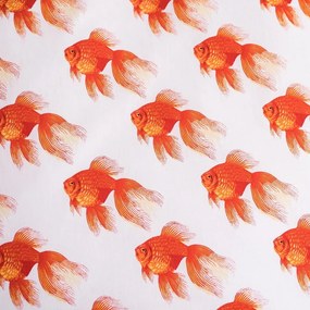 Biało-pomarańczowa bawełniana pościel dziecięca jednoosobowa 140x200 cm Goldfish – Jerry Fabrics