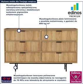 Komoda z 6 szufladami do przechowywania hikora naturalna R5-F71