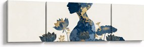 Obraz - Marmurowy profil kobiety (170x50 cm)
