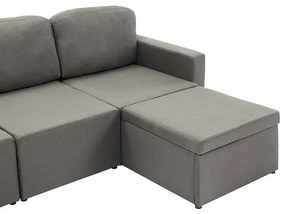 Rozkładana sofa modułowa taupe tkanina - Lanpara 4Q