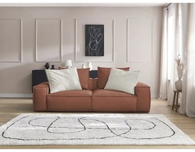 Ciemnobrązowa sofa z imitacji skóry 260 cm Boheme – Bobochic Paris