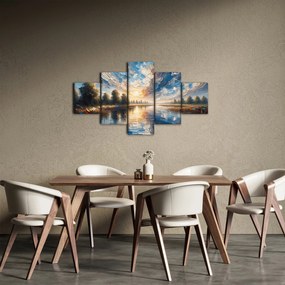 Obraz - Obraz słońca nad wodą (125x70 cm)