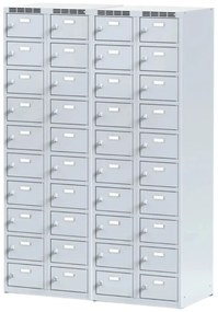 Alfa 3 Szafka skrytkowa S6, 20 schowków, 1800 x 600 x 500 mm, zamek obrotowy, drzwi ciemnoszare