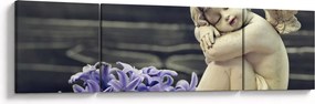 Obraz anioła z kwiatem (170x50 cm)