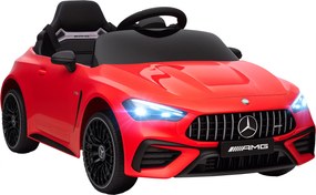 AIYAPLAY Elektryczny samochód dla dzieci, Mercedes-Design, silniki 12V, pilot zdalnego sterowania, LED-światła, muzyka, dla dzieci 3–6 lat, Czerwony