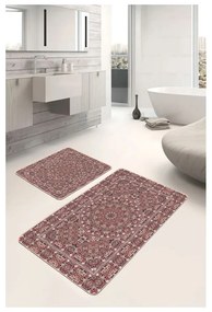 Brązowe aksamitne dywaniki łazienkowe zestaw 2 szt. 60x100 cm – Mila Home