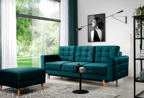 Sofa rozkładana z funkcją spania ASGARD VELVET zielona ELTAP
