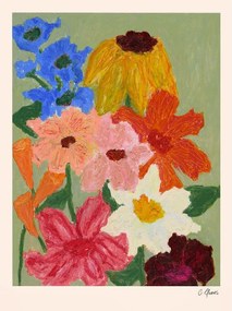 Plakat 50x70 cm Flowers on Sage Green – Carla Llanos – The Poster Club