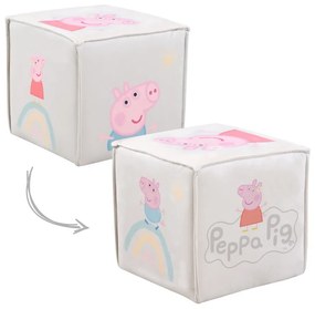 Biały aksamitny puf dziecięcy Peppa Pig – Roba