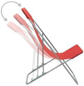 Komplet czerwonych krzeseł plażowych - Ansel