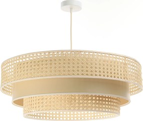 Potrójna lampa wisząca z rattanu Togo