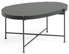 Czarny stolik ze szklanym blatem 55x82 cm Marlet – Kave Home