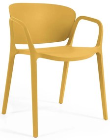 Żółte plastikowe krzesło ogrodowe Ania – Kave Home