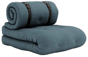 Rozkładany fotel z niebieskim obiciem Karup Design Buckle Up Petrol Blue