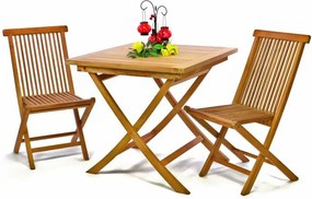 Stół ogrodowy DIVERO z drewna tekowego 80 x 80 cm