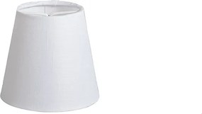 Biały abażur do zaciskania z lnu 12 cm okrągły